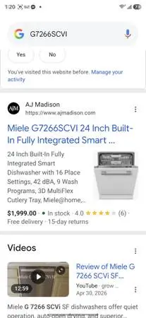 Brand new miele panel ready dishwashers