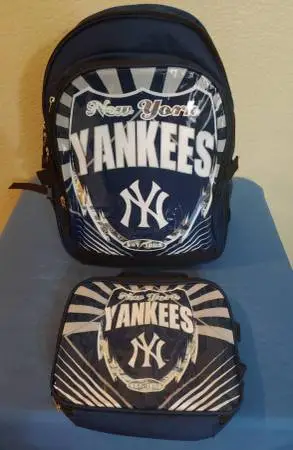 MLB Official Yankees Backpack and lunch cooler bag