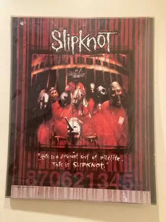 VINTAGE SLIPKNOT POSTER PROFESSIONALLY MOUNTED ON HARD BOARD & COOL