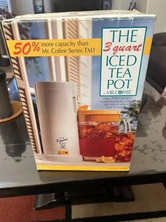 the 3 guart iced tea top--by, mr.coffee new open box
