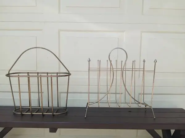 MCM 1950s brass wire Magazine, book or LP Rack / Holder $50 each