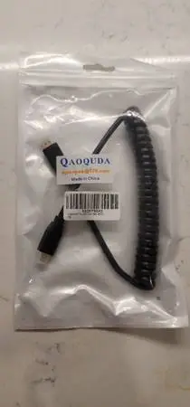 Micro HDMI to micro HDMI (male) coiled cable