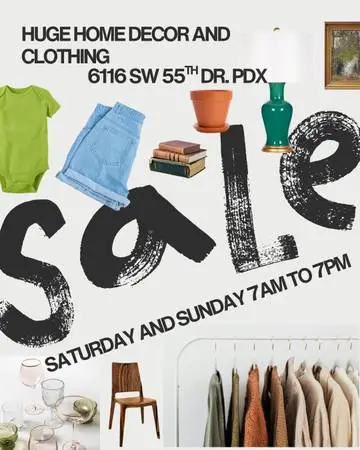 Giant Multi-Family Clothing & Home Decor Sale Sat/Sun 7am - 7pm SW PDX