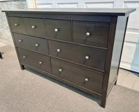 8 Drawer Black-Brown Double Dresser