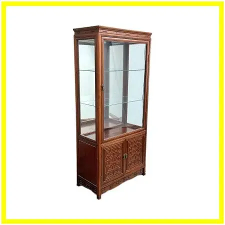 Asian Rosewood Illuminated Display Cabinet