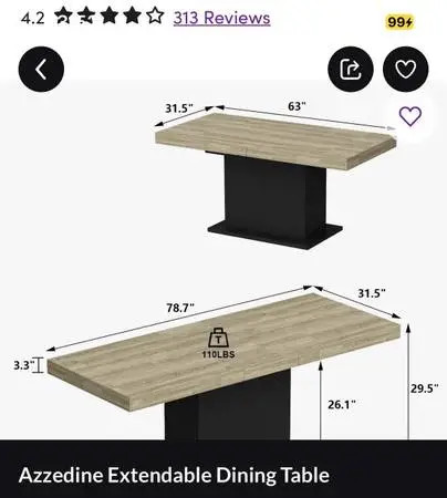 Azzedine Extendable Dining Table by Wade Logan