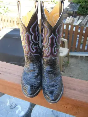 Vintage Nacona Black Snake Boots 7.5 B