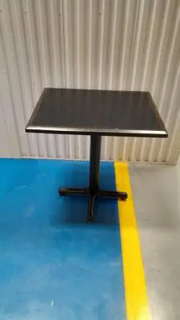 3 Espresso 30x24 Rectangular Top Table w/ Black Metal X Base