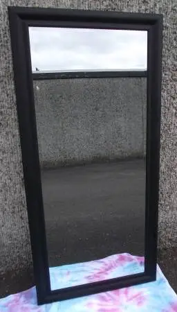 Black Framed Wall Beveled Hall Vanity Mirror 30 x 64