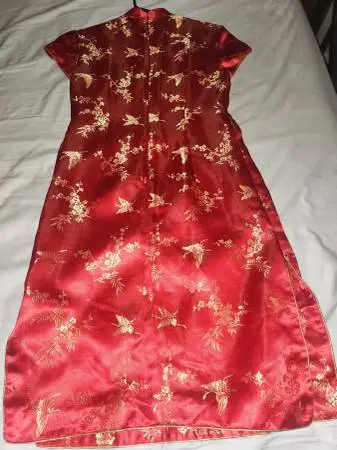 Charming-red Chinese-womens-mini-dress-even