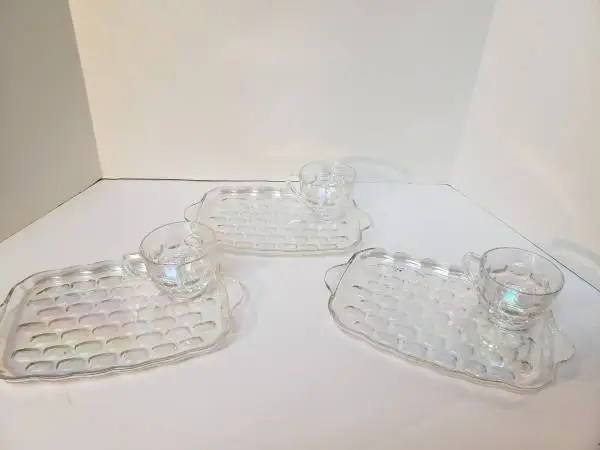Vintage Carnival Glass Snack Plates