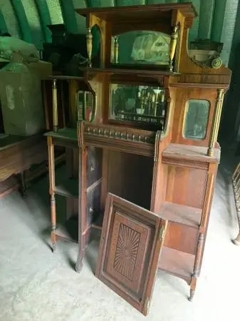Antique Mirrored Gallery Etagere