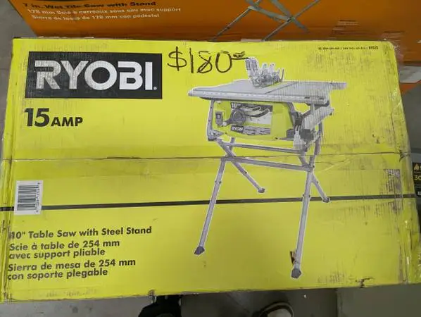 RYOBI Table Saw With Steel Stand