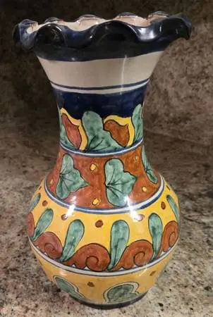 Amora Flower Vase /  Pottery Made In Mexico