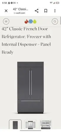 Brand new subzero 42 built in French door refrigerator panel ready