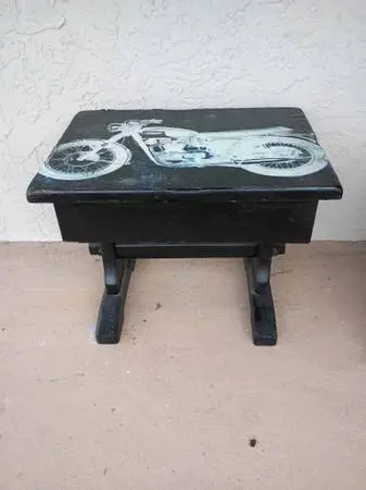 Wood Vintage Motorcycle Table