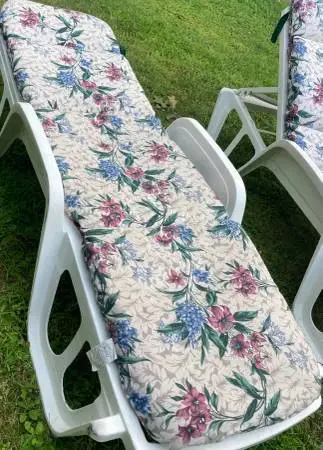 2 OUTDOOR LOUNGE CHAIR CUSHIONS ONLY LIKE NEW $20 EACH OR $30 FOR BOTH