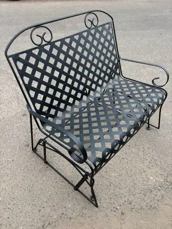 Metal patio glider bench