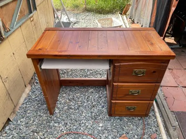 Desk with computer slide out
