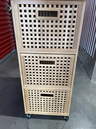 Three Drawer Wood File Cabinet