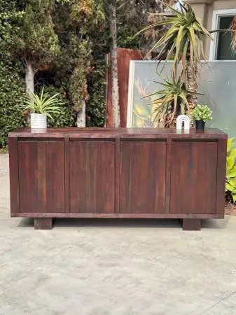 Pottery Barn Madera Solid Acacia Wood Organic Modern Buffet Sideboard