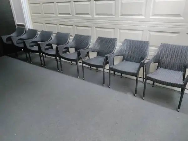 8 outdoor patio wicker stackable chairs