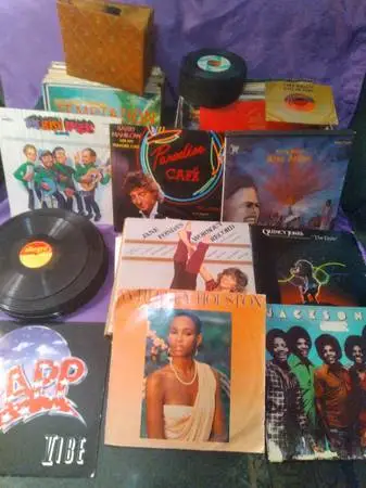 100+ Combined Vinyl Records 45s/Lps Originals