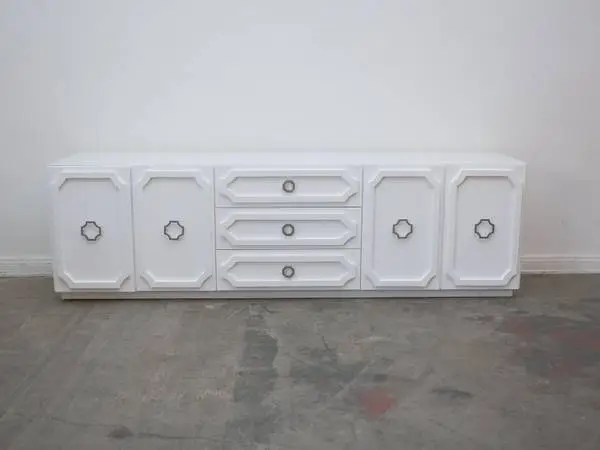 Jonathan Adler Style Regency White Lacquer Sideboard $999.00 96W x 21