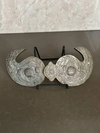 Antique 19th century Ottoman silver belt buckle