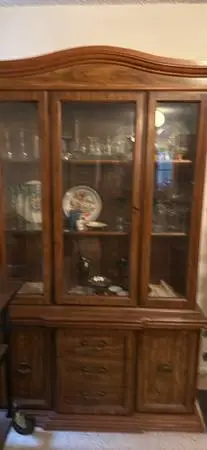 Wood China Cabinet / Hutch - Estate Sale Must Go! - $150 OBO