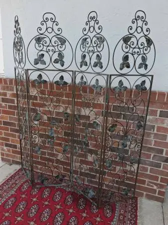 Antique 4 Panel Iron Screen.