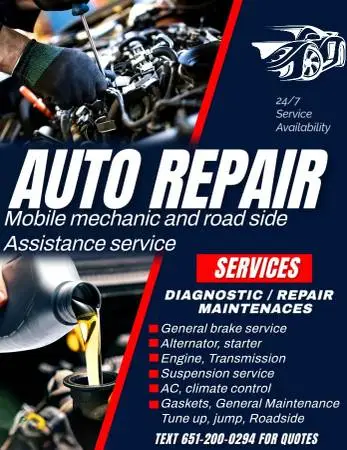 General Auto Mobile mechanic service in MN cities BRAKES, STARTER ET