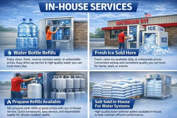 Clean Water, Ice, Propane & Salt – One Convenient Stop!