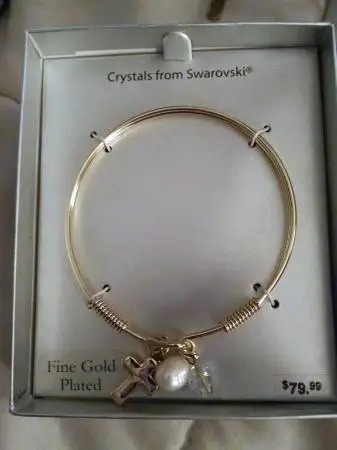 Swarovski Crystal Gold Plated Charm Bracelet, NEW