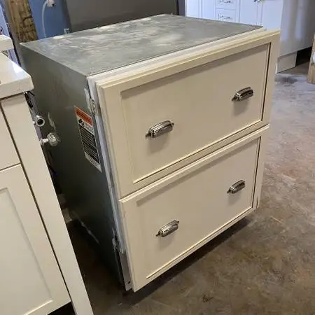 Off White Panel Sub-Zero Double Drawer Refrigerator Model #700BF3 Used