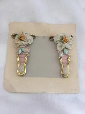 Handmade Vintage Cloth Floral Pins Made From A Garter Belt