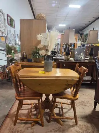 Pine Drop Leaf Dining Table & 2 Chairs