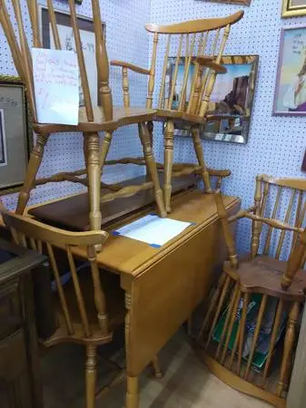 Drop Leaf Table and Six Chairs