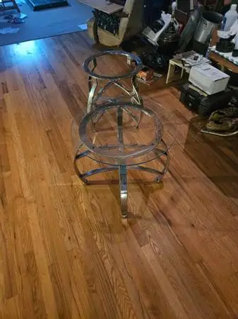 2) Round Glass, End tables, Coffee tables