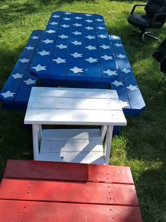 Patriotic picnic table set