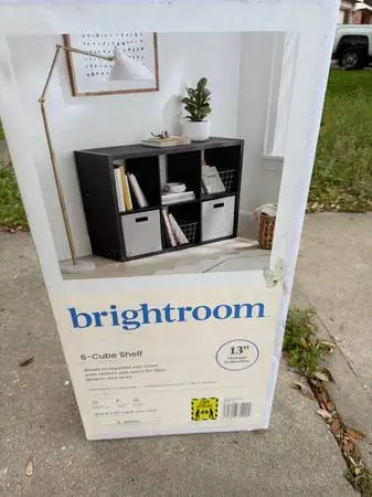 Brightroom 6-Cube Storage Shelf – Black Oak Finish