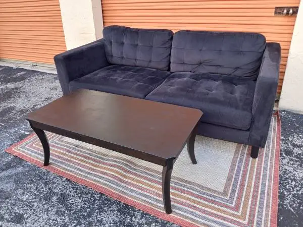 Like NEw Coffee Table - dark wood stylish-also area rug