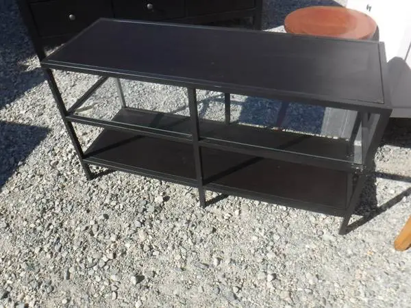 Long Modern TV Stand with Bottom Shelves