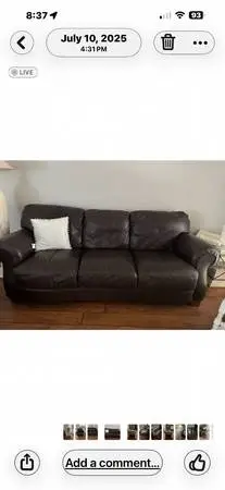 Leather sofa $250 Loveseat $150 chair $125 obo