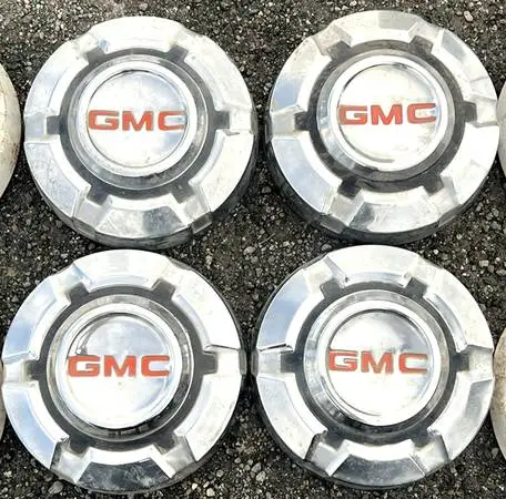 Set of 1980s GMC 1/2 Ton Hubcaps