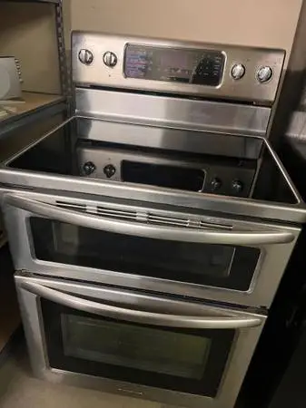 Kitchen Aide Stainless Steel Double Convection Oven Electric Range