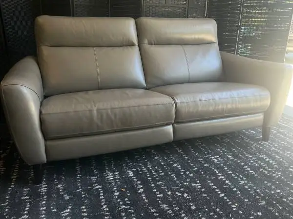 Double RECLINING TOP GRAIN LEATHER SOFA