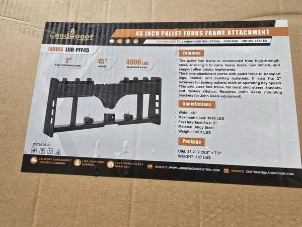 Brand New Landhonor PPF45A Pallet Fork. With Guard Add 35.00 Frame
