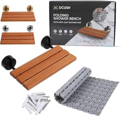 NEW WALL- MOUNT FOLDING SHOWER BENCH KIT
