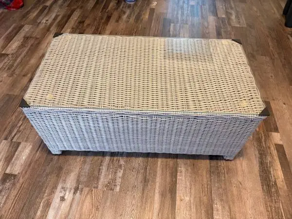 Glass Top Whicker Patio Table